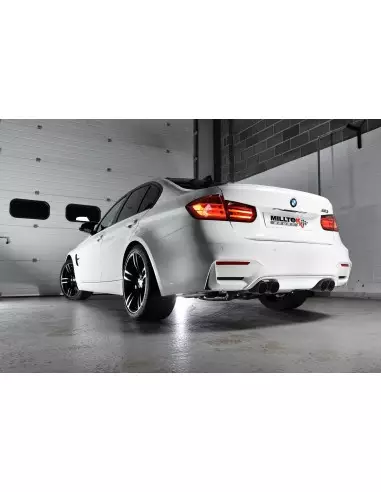 BMW M3 S55 F80 Milltek Sport Cat-Back 4x 90 svarta GT utblås (måste kapa original avgassystem) - Resonated (dämpad)