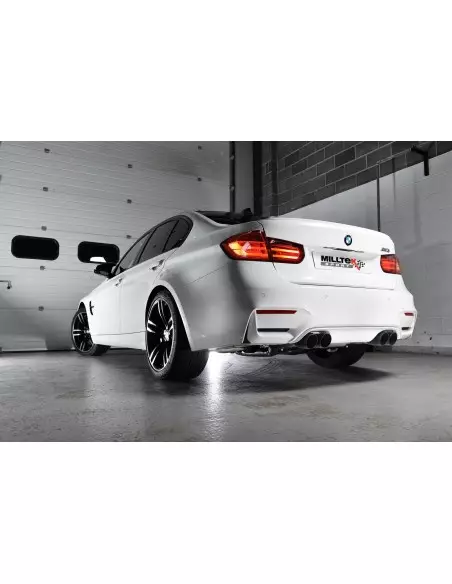 BMW M3 S55 F80 Milltek Sport Cat-Back 4x 90 svarta GT utblås (måste kapa original avgassystem) - Resonated (dämpad)