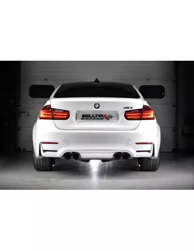 BMW M3 S55 F80 Milltek Sport Cat-Back 4x 90 svarta GT utblås (måste kapa original avgassystem) - Resonated (dämpad)