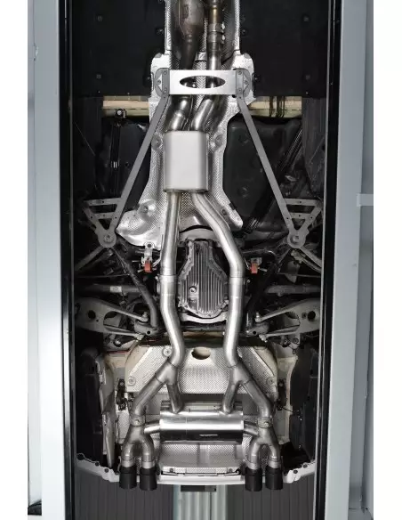 BMW M4 S55 F82/ F83 Milltek Sport Cat-Back 4x 90 svarta GT utblås (måste kapa original avgassystem) - Resonated (dämpad)