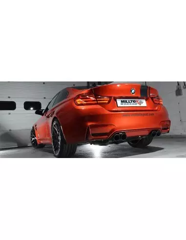 BMW M4 S55 F82/ F83 Milltek Sport Cat-Back 4x 90 svarta GT utblås (måste kapa original avgassystem) - Resonated (dämpad)
