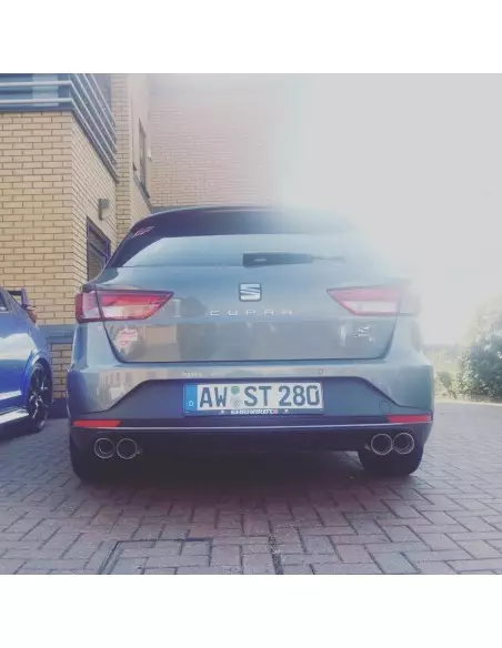 Seat Leon 2,0TFSi Cupra ST (kombi) Milltek Sport Cat-Back 4x 80 Chrome GT utblås - Non-Resonated (mindre-dämpad)