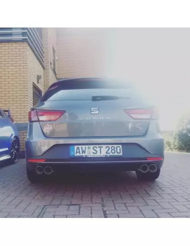 Seat Leon 2,0TFSi Cupra ST (kombi) Milltek Sport Cat-Back 4x 80 Chrome GT utblås - Resonated (dämpad)