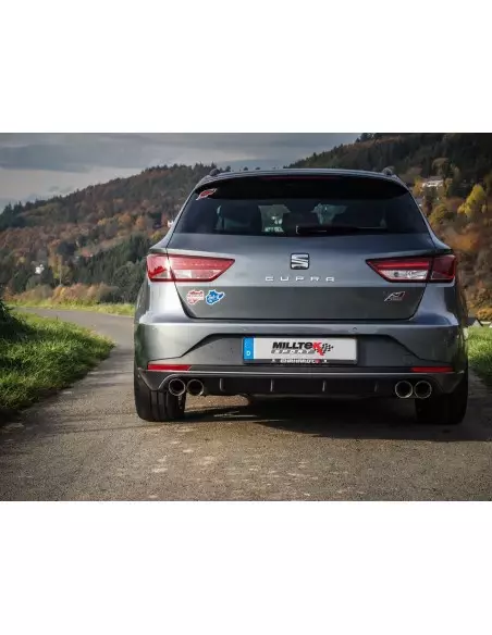 Seat Leon 2,0TFSi Cupra ST (kombi) Milltek Sport Cat-Back 4x 80 Chrome GT utblås - Resonated (dämpad)