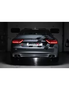 Audi S7 4,0TFSi V8 C7 Milltek Sport Cat-Back 4x 100 svarta GT utblås - Resonated (dämpad)