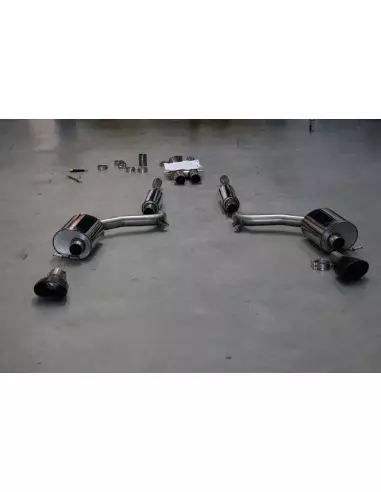 Audi RS6 5,0TFSi C6 Milltek Sport Cat-Back 2x svarta ovala utblås - Non-Resonated (mindre-dämpad)