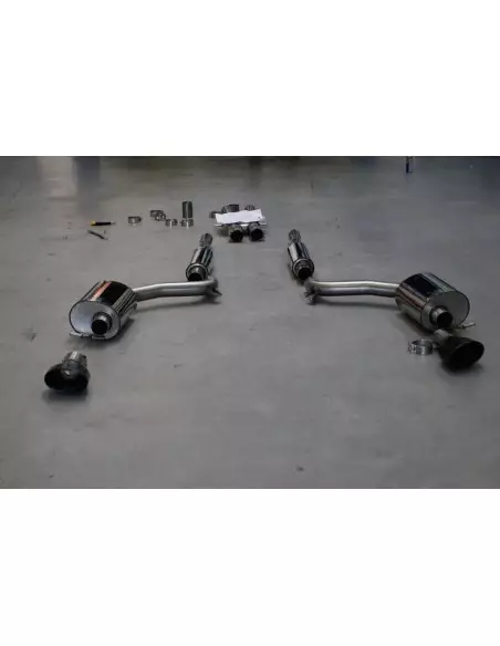 Audi RS6 5,0TFSi C6 Milltek Sport Cat-Back 2x svarta ovala utblås - Non-Resonated (mindre-dämpad)