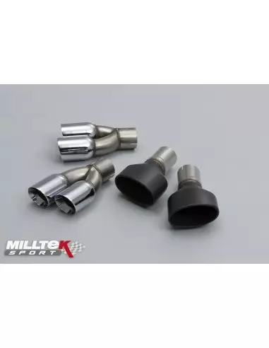 Audi RS6 5,0TFSi C6 Milltek Sport Cat-Back 2x svarta ovala utblås - Non-Resonated (mindre-dämpad)