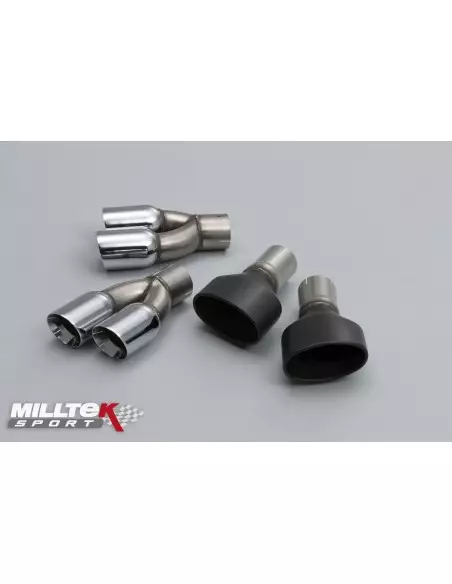 Audi RS6 5,0TFSi C6 Milltek Sport Cat-Back 2x svarta ovala utblås - Non-Resonated (mindre-dämpad)