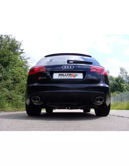 Audi RS6 5,0TFSi C6 Milltek Sport Cat-Back 2x chrome ovala utblås - Resonated (dämpad)
