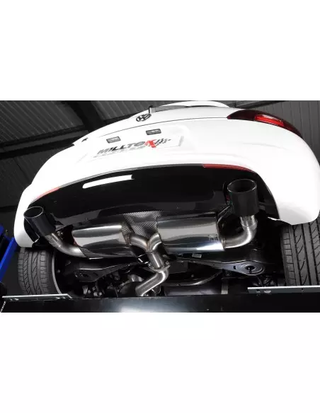 VW Scirocco 2,0TFSi R (Facelift) Milltek Sport 3" Cat-Back 2x ovala svarta utblås - Resonated (dämpad)