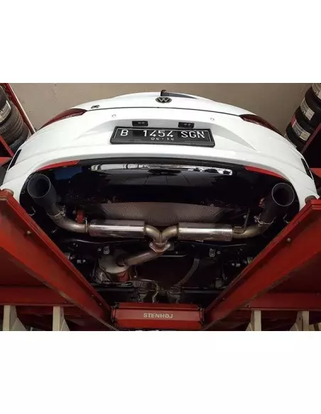 VW Scirocco 2,0TFSi R (Facelift) Milltek Sport 3" Cat-Back 2x 100 svarta GT utblås - Resonated (dämpad)