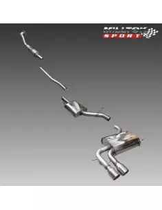 Audi A3 1,8TFSi 8P (framhjulsdriven) Milltek Sport Cat-Back 2x 80 chrome JET utblås - Resonated (dämpad)