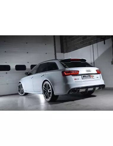 Audi RS6 4,0TFSi C7 Milltek Sport Turbo-Back avgassystem med 100cells racekatalysator använder original avgasventiler - Non-Reso