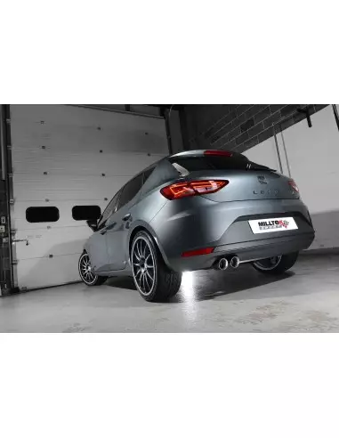 Seat Leon 1,4TFSi FR 3 & 5 dörrars Milltek Sport Cat-Back 2x 80 chrome GT utblås - Non-Resonated (mindre-dämpad)