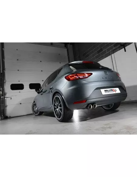 Seat Leon 1,4TFSi FR 3 & 5 dörrars Milltek Sport Cat-Back 2x 80 chrome GT utblås - Non-Resonated (mindre-dämpad)
