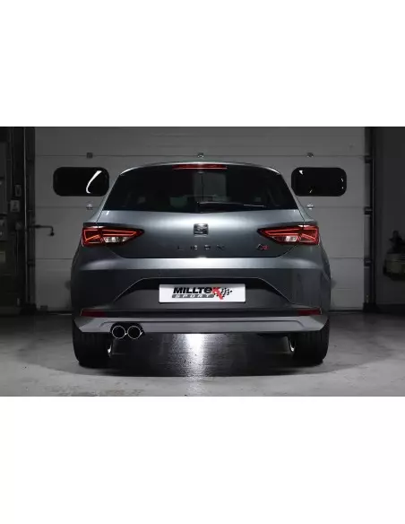 Seat Leon 1,4TFSi FR 3 & 5 dörrars Milltek Sport Cat-Back 2x 80 chrome GT utblås - Non-Resonated (mindre-dämpad)
