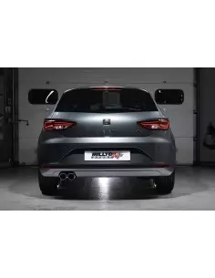 Seat Leon 1,8TFSi FR 3 & 5 dörrars Milltek Sport Cat-Back 2x 80 chrome GT utblås - Non-Resonated (mindre-dämpad)