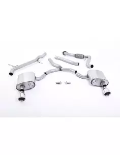 Audi A4 2,0TFSi Quattro B9 Milltek Sport Cat-Back 2x 100 Chrome GT utblås - Resonated (dämpad) (passar ej för bil med dragkrok) 2