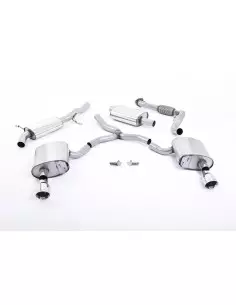 Audi A4 2,0TFSi Quattro B9 Milltek Sport Cat-Back 2x 100 Chrome GT utblås - Resonated (dämpad) (passar ej för bil med dragkrok)