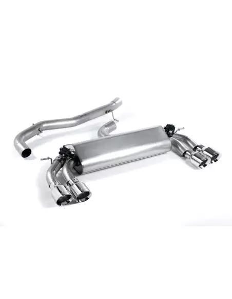 VW Golf R 3/5 dörrars mk7 Milltek Sport 3" Cat-Back 4x 100 chrome GT utblås (med original avgasstyrning) - Non-Resonated (mindre
