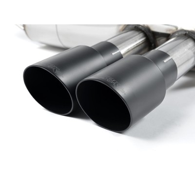 VW Golf R 3/5 dörrars mk7 Milltek Sport 3" Cat-Back 4x 100 svarta GT utblås (med original avgasstyrning) - Non-Resonated (mindre