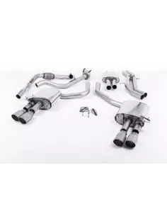 Audi S4 3,0TFSi B9 utan Sportdiff Milltek Sport Cat-Back 4x 90 chrome GT utblås (med original avgasstyrning) - Resonated (dämpa