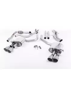 Audi S4 3,0TFSi B9 utan Sportdiff Milltek Sport Cat-Back 4x 100 titan GT utblås (med original avgasstyrning) - Non-Resonated (mi