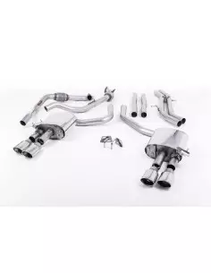 Audi S5 3,0TFSi Sportback B9 utan Sportdiff Milltek Sport Cat-Back 4x chrome ovala utblås (med original avgasstyrning) - Non-Res