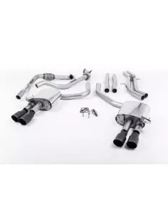 Audi S5 3,0TFSi Sportback B9 utan Sportdiff Milltek Sport Cat-Back 4x 90 svarta GT utblås (med original avgasstyrning) - Non-Res