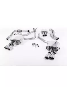 Audi S5 3,0TFSi B9 utan Sportdiff Milltek Sport Cat-Back 4x chrome ovala utblås (med original avgasstyrning) - Non-Resonated (mi 2