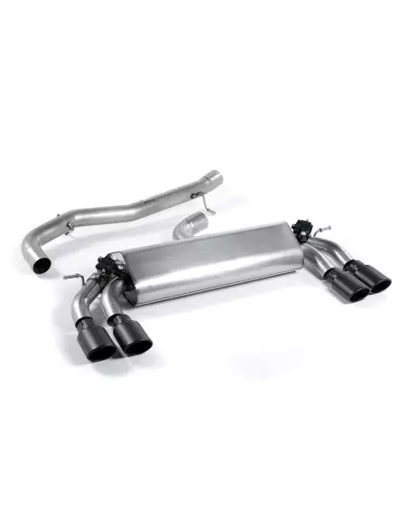 VW Golf R 3/5 dörrars mk7.5 Milltek Sport 3" Cat-Back 4x ovala svarta utblås (med original avgasstyrning) - Non-Resonated (mindr