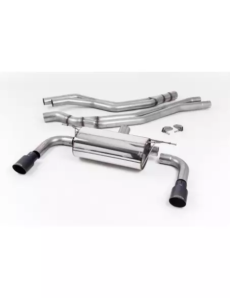 BMW M240i F22 B58 Milltek Sport Cat-Back 2x 90 svarta GT utblås utan avgasventiler - Resonated (dämpad)