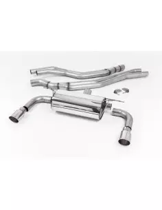 BMW M240i F22 B58 Milltek Sport Cat-Back 2x 90 chrome GT utblås utan avgasventiler - Resonated (dämpad)