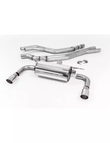 BMW M240i F22 B58 Milltek Sport Cat-Back 2x 90 chrome GT utblås utan avgasventiler - Resonated (dämpad)