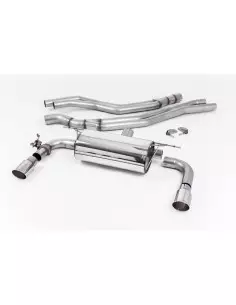 BMW M240i F22 B58 Milltek Sport Cat-Back 2x 90 chrome GT utblås med avgasventiler - Non-Resonated (mindre-dämpad)