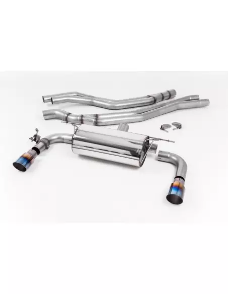BMW M240i F22 B58 Milltek Sport Cat-Back 2x 90 brända titan GT utblås med avgasventiler - Non-Resonated (mindre-dämpad)