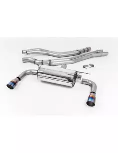 BMW M240i F22 B58 Milltek Sport Cat-Back 2x 90 brända titan GT utblås utan avgasventiler - Resonated (dämpad)