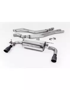 BMW M240i F22 B58 Milltek Sport Cat-Back 2x 90 svarta GT utblås med avgasventiler - Non-Resonated (mindre-dämpad)