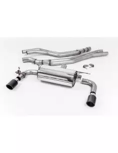 BMW M140i F20/F21 B58 Milltek Sport Cat-Back 2x 90 kolfiber JET utblås med avgasventiler - Non-Resonated (mindre-dämpad)