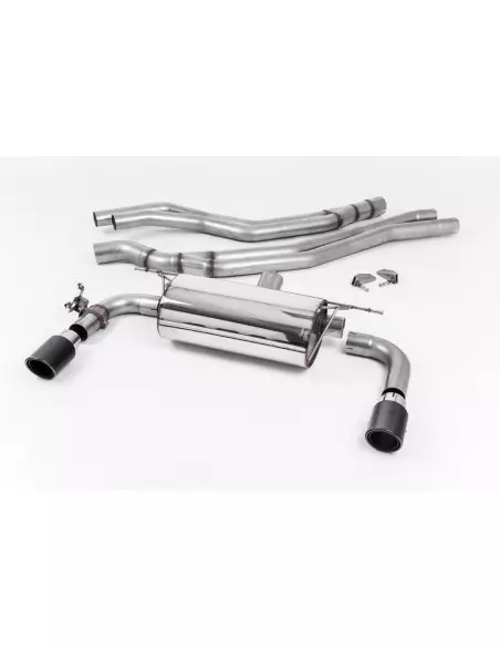 BMW M140i F20/F21 B58 Milltek Sport Cat-Back 2x 90 kolfiber JET utblås med avgasventiler - Non-Resonated (mindre-dämpad)