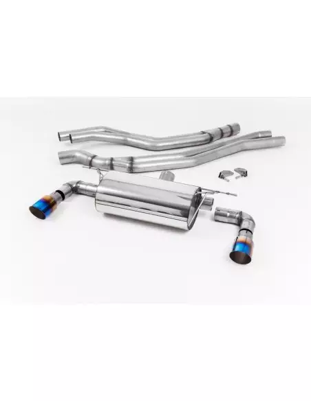 BMW M140i F20/F21 B58 Milltek Sport Cat-Back 2x 90 brända titan GT utblås utan avgasventiler - Resonated (dämpad)