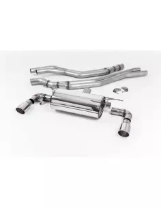 BMW M140i F20/F21 B58 Milltek Sport Cat-Back 2x 90 chrome GT utblås med avgasventiler - Non-Resonated (mindre-dämpad)