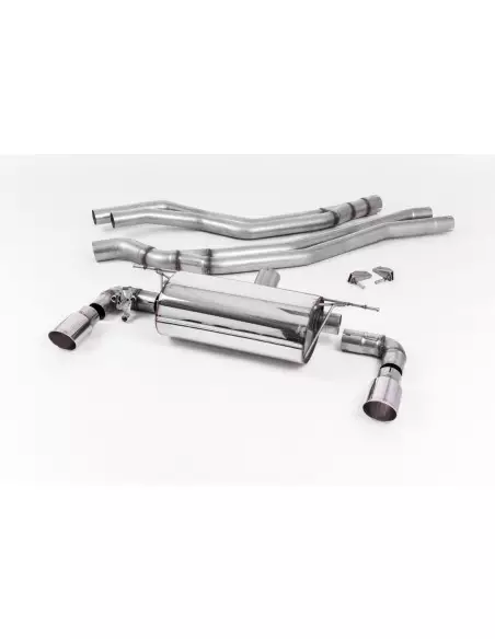 BMW M140i F20/F21 B58 Milltek Sport Cat-Back 2x 90 chrome GT utblås med avgasventiler - Non-Resonated (mindre-dämpad)