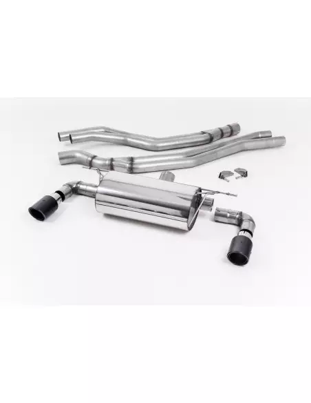 BMW M140i F20/F21 B58 Milltek Sport Cat-Back 2x 90 kolfiber JET utblås utan avgasventiler - Resonated (dämpad)