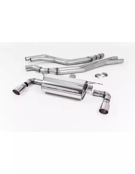 BMW M140i F20/F21 B58 Milltek Sport Cat-Back 2x 90 chrome GT utblås utan avgasventiler - Resonated (dämpad)