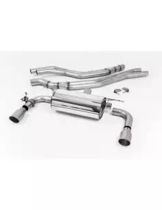 BMW M240i F22 B58 Milltek Sport Cat-Back 2x 90 titan GT utblås med avgasventiler - Non-Resonated (mindre-dämpad)