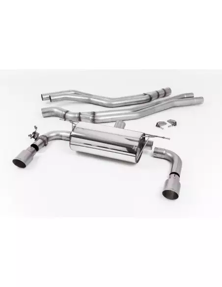 BMW M240i F22 B58 Milltek Sport Cat-Back 2x 90 titan GT utblås med avgasventiler - Non-Resonated (mindre-dämpad)