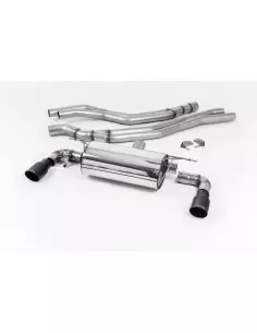 BMW M140i F20/F21 B58 Milltek Sport Cat-Back 2x 90 svarta GT utblås med avgasventiler - Non-Resonated (mindre-dämpad)