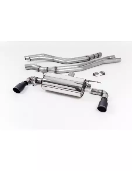 BMW M140i F20/F21 B58 Milltek Sport Cat-Back 2x 90 svarta GT utblås med avgasventiler - Non-Resonated (mindre-dämpad)